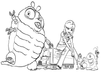 Een kleurplaat van  monsters versus aliens